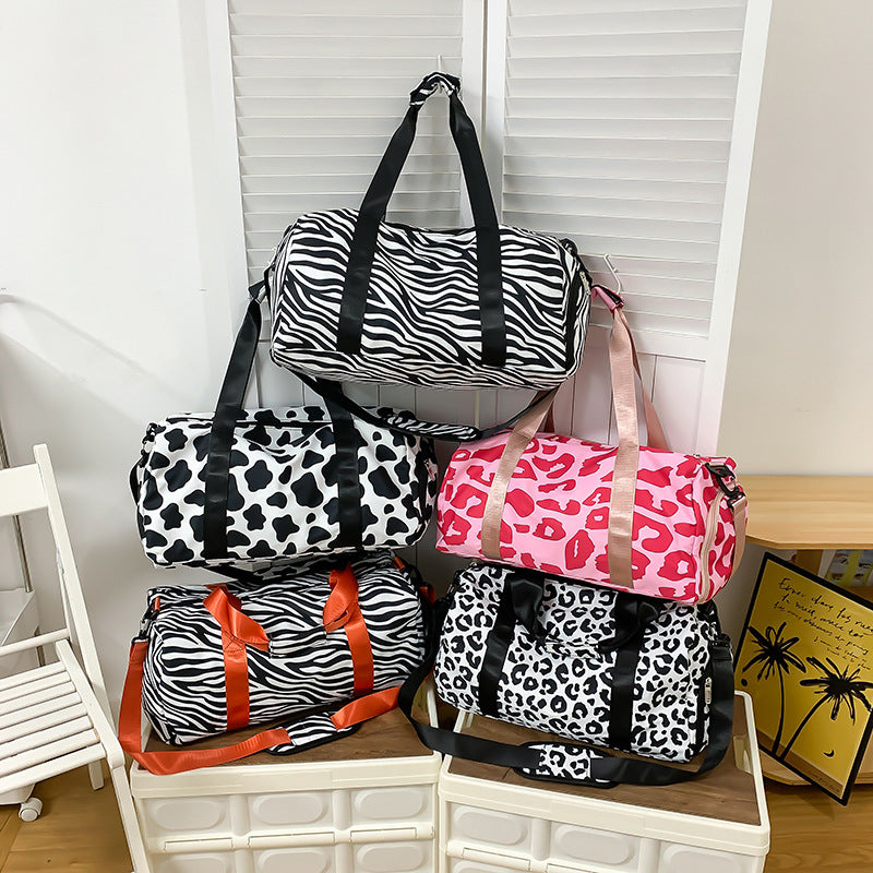 Fashionable Zebra Patterned Gym Duffle Bag Stornfield