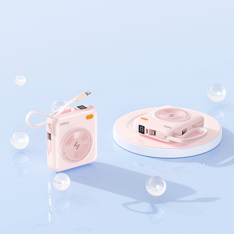 Compact power bank with integrated cable and LED display Stornfield