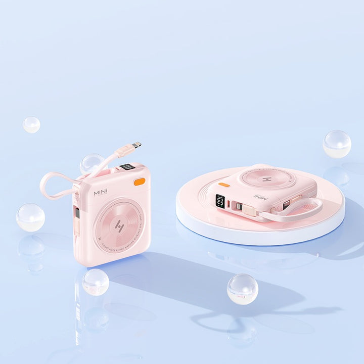 Compact power bank with integrated cable and LED display Stornfield