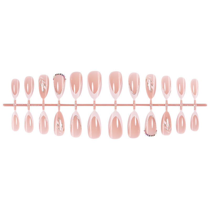 Artificial nail set with elegant tips and glitter accents Stornfield