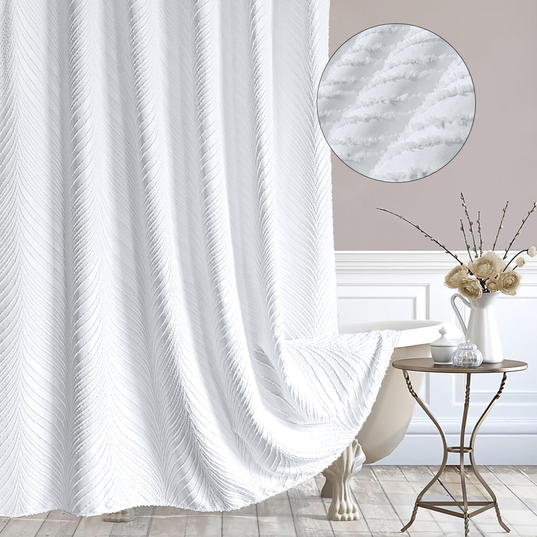 Designer Textured Shower Curtain Stornfield