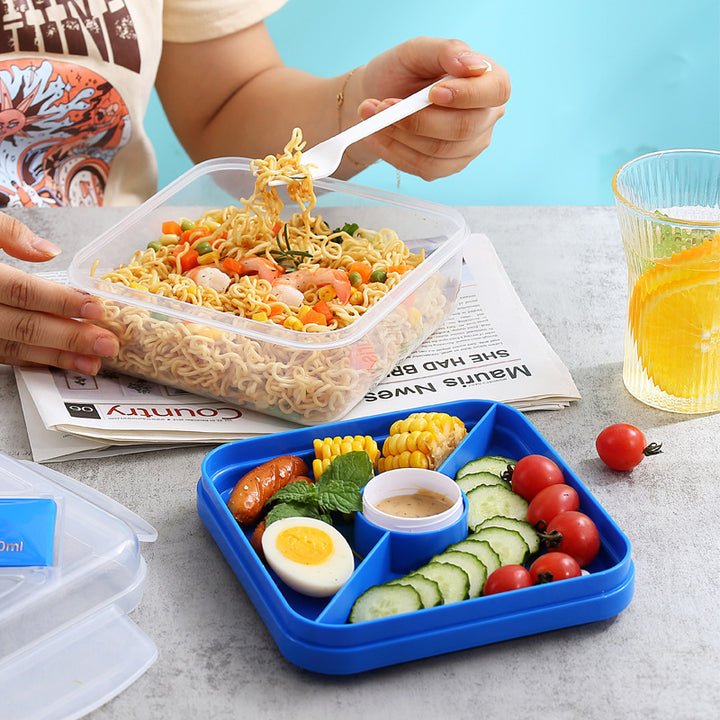 Versatile Multi-Compartment Lunch Box with Leak-Resistant Design