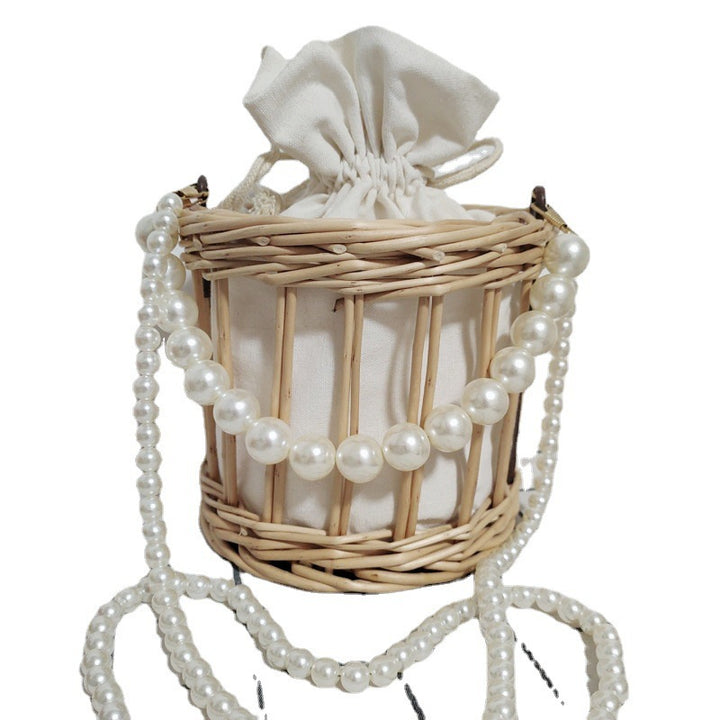 Women's basket bag with pearl jewelry closure Stornfield