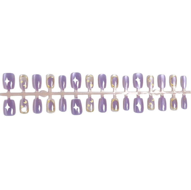 Artistic Press-On Nail Set with Floral and Geometric Designs Stornfield