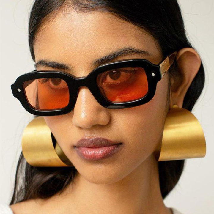 Ladies trendy rectangular sunglasses with completely transparent frame and UV protection Stornfield