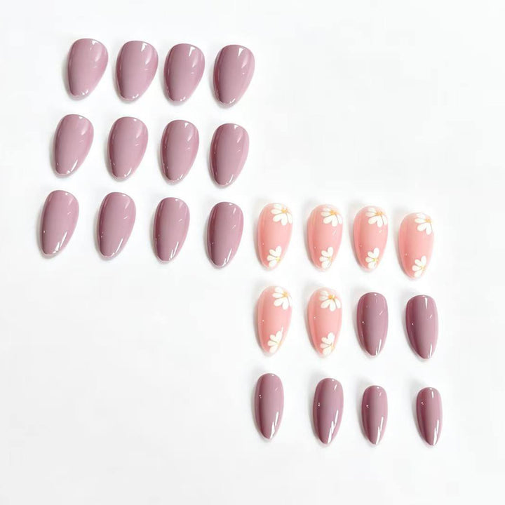 Elegant Floral Press-On Nail Tips Stornfield