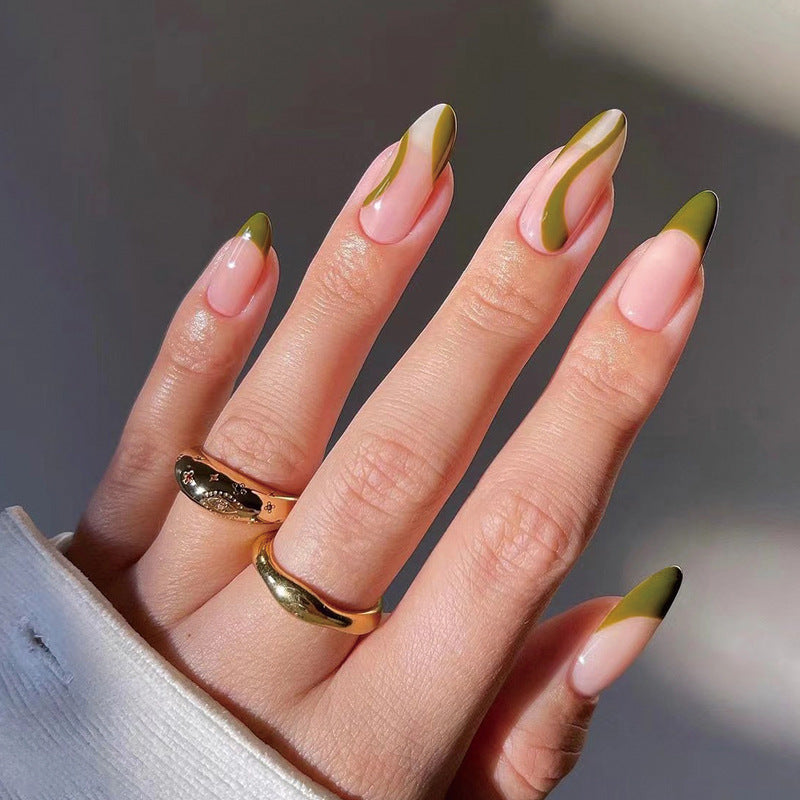 Artful stiletto nails with artistic design Stornfield