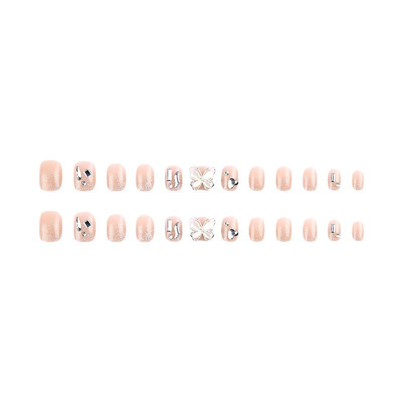 Decorative Press-On Nail Set with Butterfly Accents Stornfield