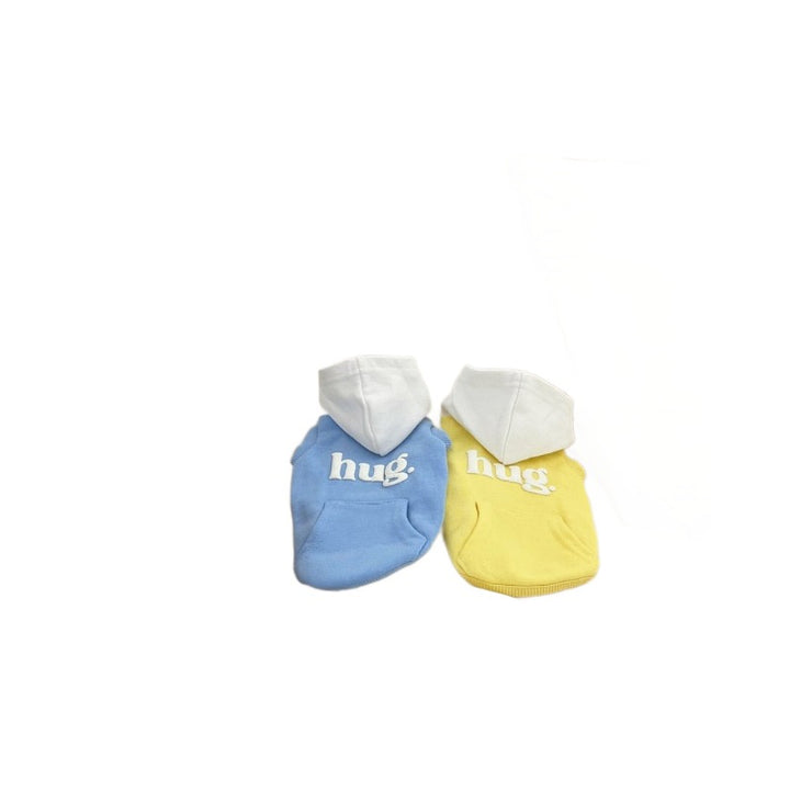 Small Dog Hooded Pullover Sweater with Kangaroo Pocket Appliqué Lettering