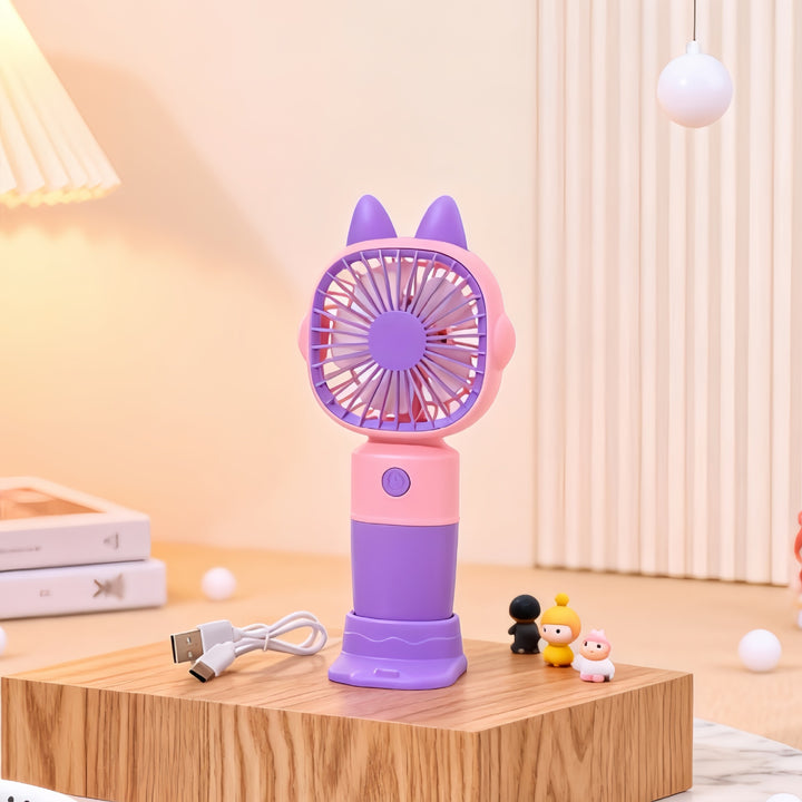 Ladies Portable Hand Fan with Cute Rabbit Design Stornfield