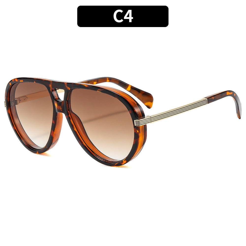 Oversized Retro-Inspired Shield Sunglasses