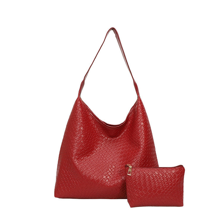 Sleek Textured Leather Hobo Handbag Stornfield