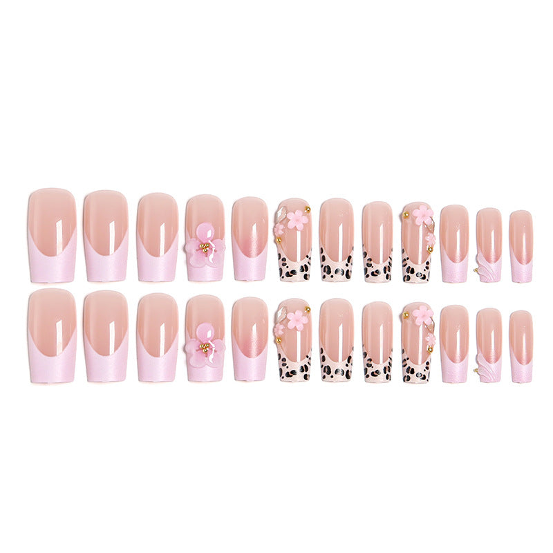 Elegant artificial nails with hand-painted floral accents Stornfield