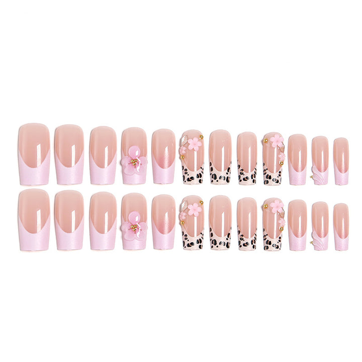 Elegant artificial nails with hand-painted floral accents Stornfield
