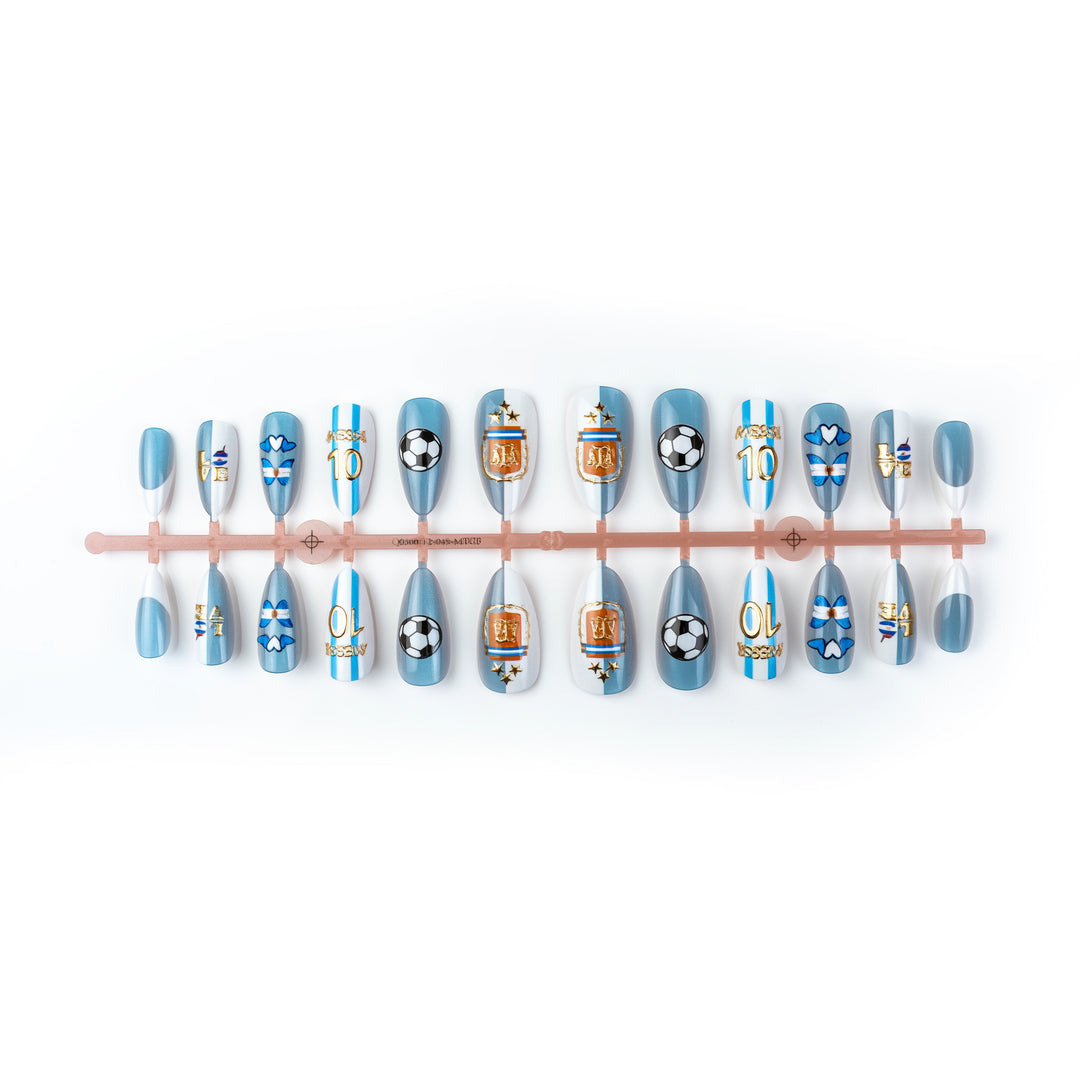 Sports-Themed Press-On Nail Art Set