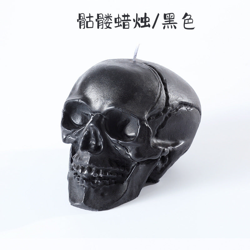 Sculptural Skull-Shaped Decorative Candle with Realistic Anatomy Detail