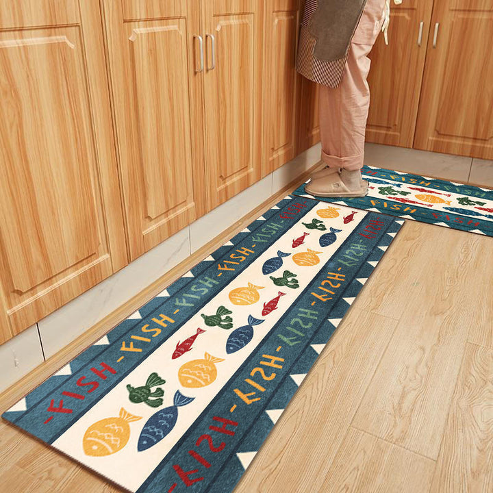 Whimsical Cartoon-Themed Kitchen Mat