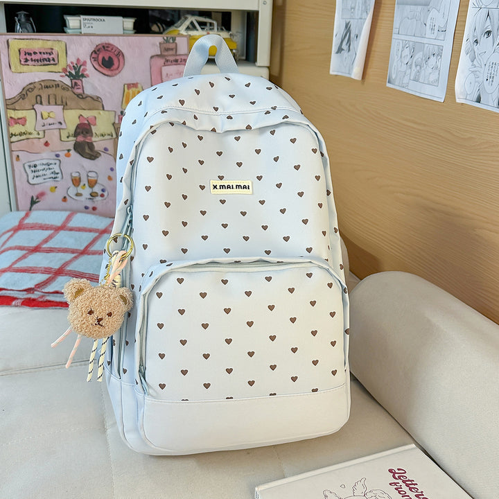 Heart-Patterned Casual Backpack Stornfield