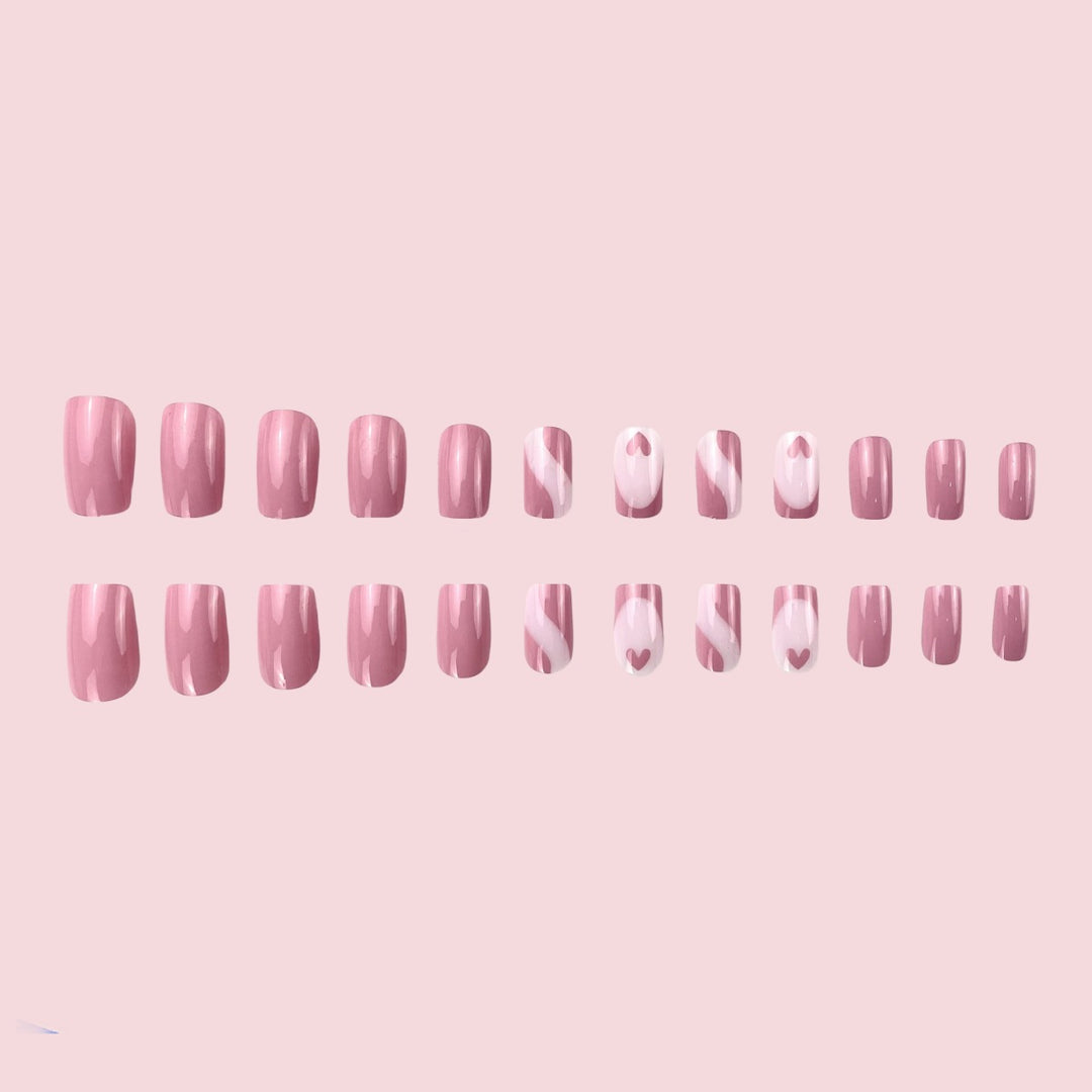 Elegant Heart Pattern Nail Art Extensions Stornfield