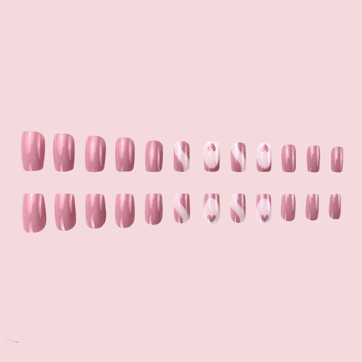 Elegant Heart Pattern Nail Art Extensions Stornfield