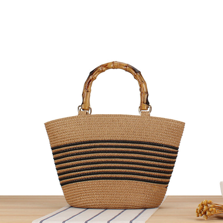 Handmade basket bag with bamboo handles Stornfield