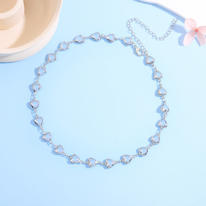 Heart-Shaped Gemstone Choker Necklace Stornfield