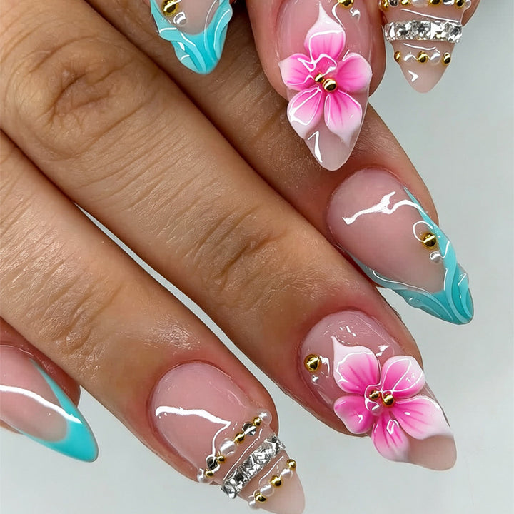 Creative Floral-Inspired Press-On Nail Set Stornfield