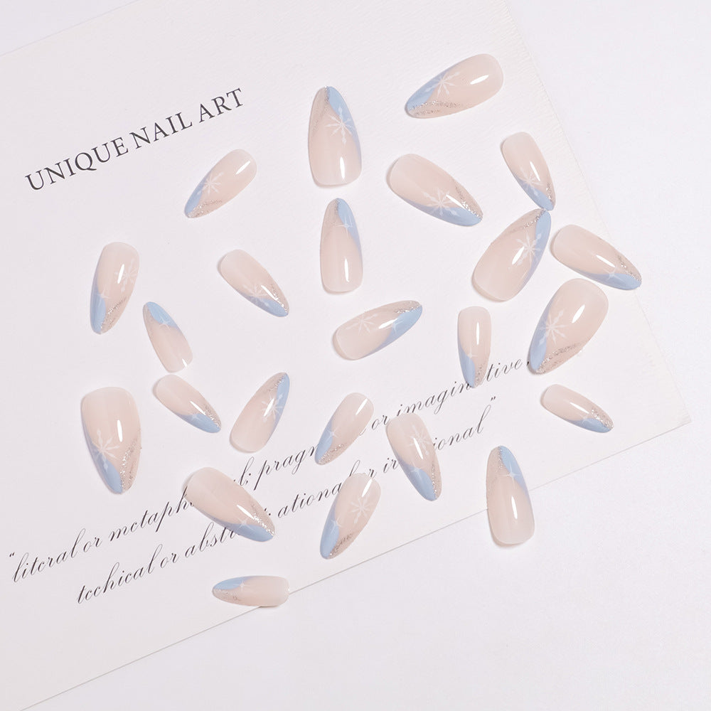 Artistic Press-On Nail Design with Elegant Floral Accents Stornfield