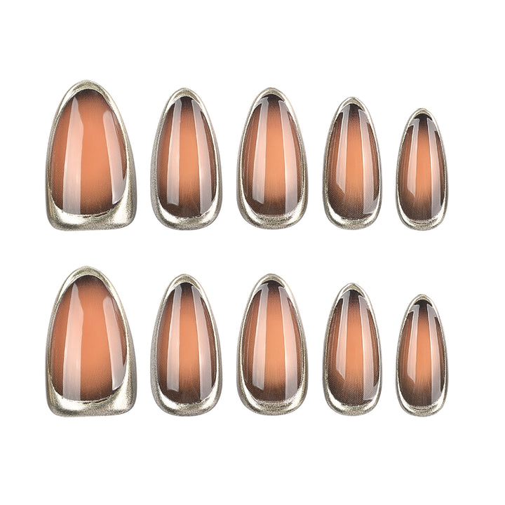 Glamorous Stiletto Nails with Elegant Gold Edge Stornfield