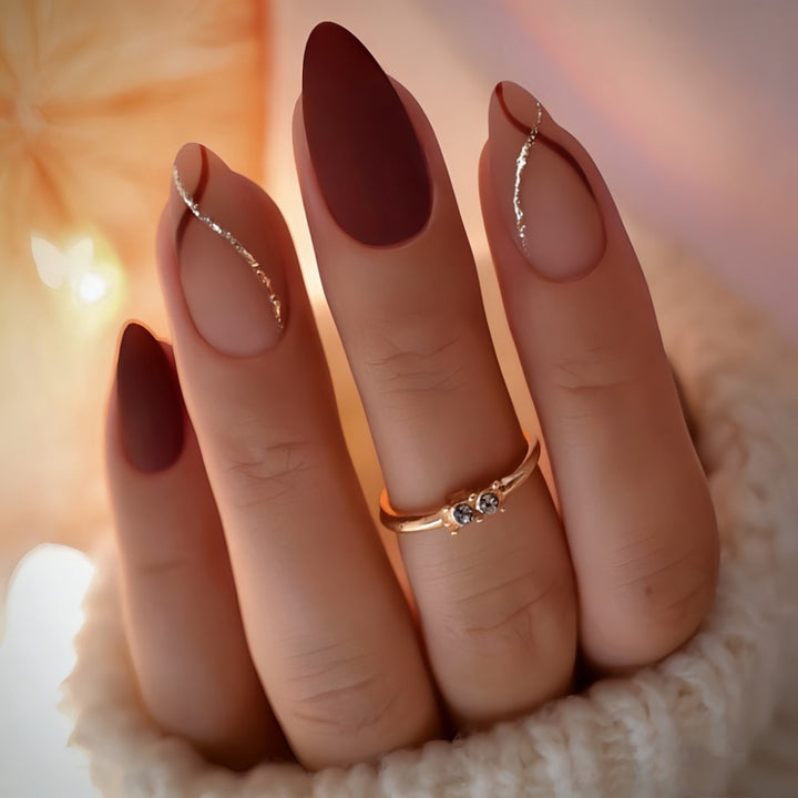 Elegant Press-On Nail Set with Stylish Textured Finish Stornfield