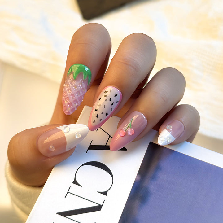 Artistic Fruit-Themed Press-On Nail Set Stornfield