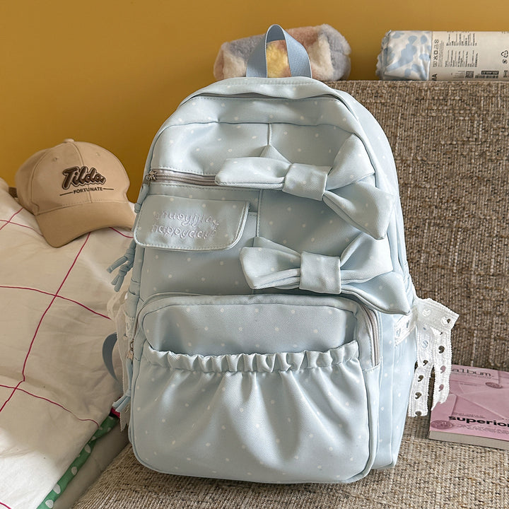 Bow-Embellished Casual Backpack Stornfield
