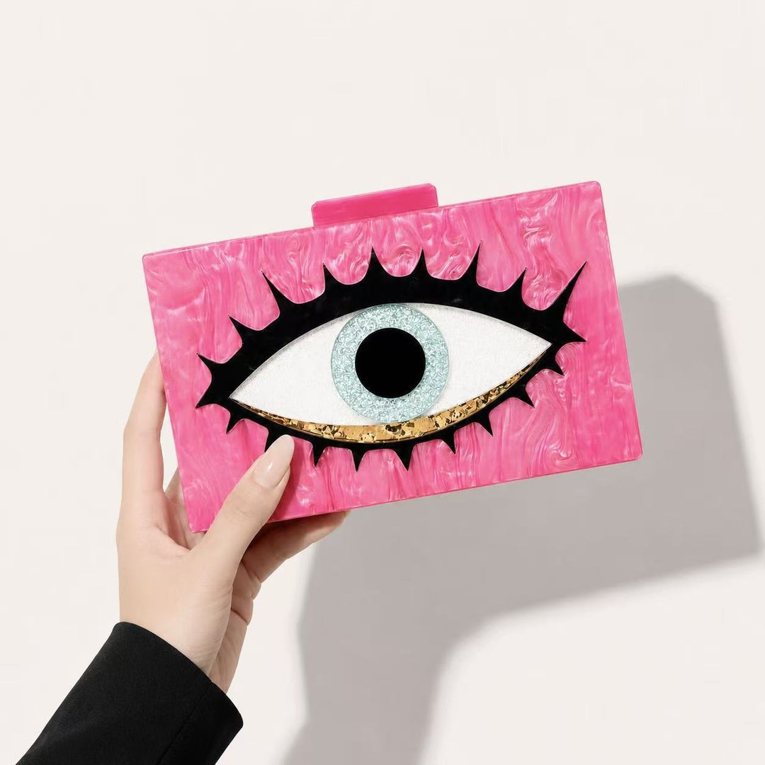 Artistic Eye-Design Acrylic Clutch