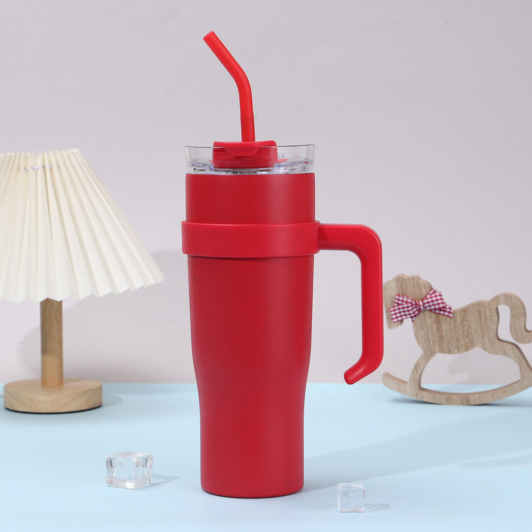 Women Insulated Mug with Plastic Handle and Integrated Straw Stornfield