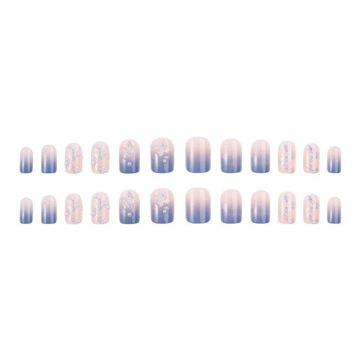 Acrylic nail set with sparkling glitter elements and appealing ombre design Stornfield