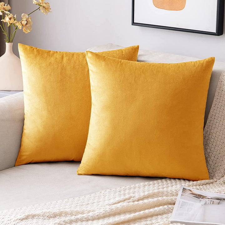 Plush Velvet Lumbar and Square Throw Pillow Covers