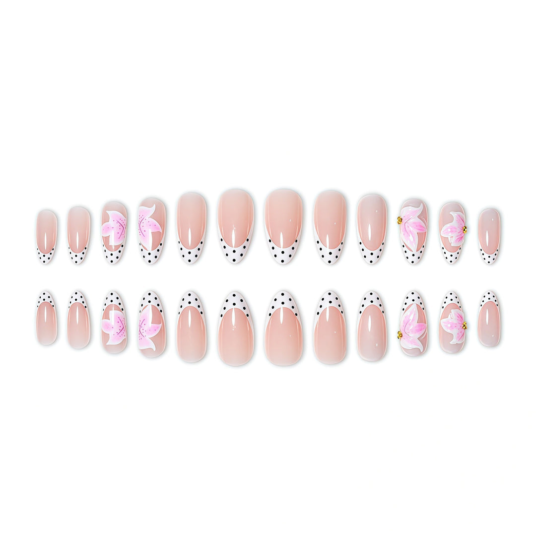 Elegantly Designed Floral Accompanied Stiletto Nail Art Extensions Stornfield
