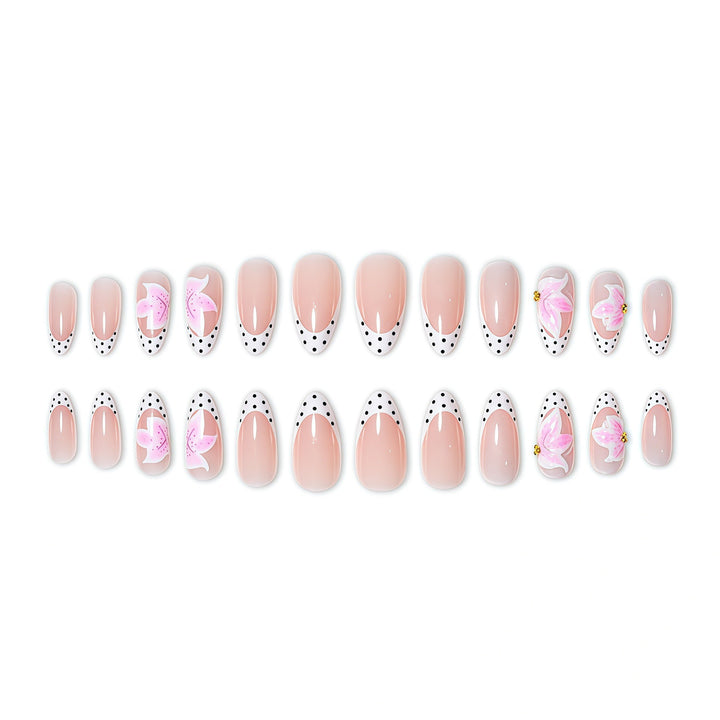 Elegantly Designed Floral Accompanied Stiletto Nail Art Extensions Stornfield