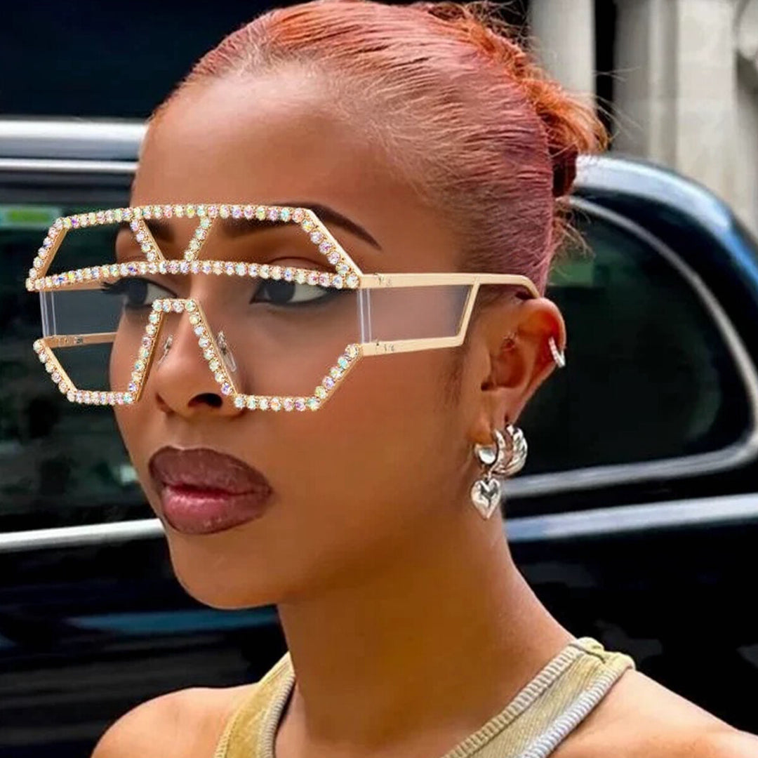Women's stylish sunglasses with geometric frame and rhinestone embellishment Stornfield