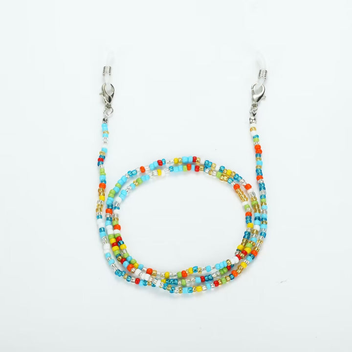 Colored bead necklace with carabiner clasp Stornfield