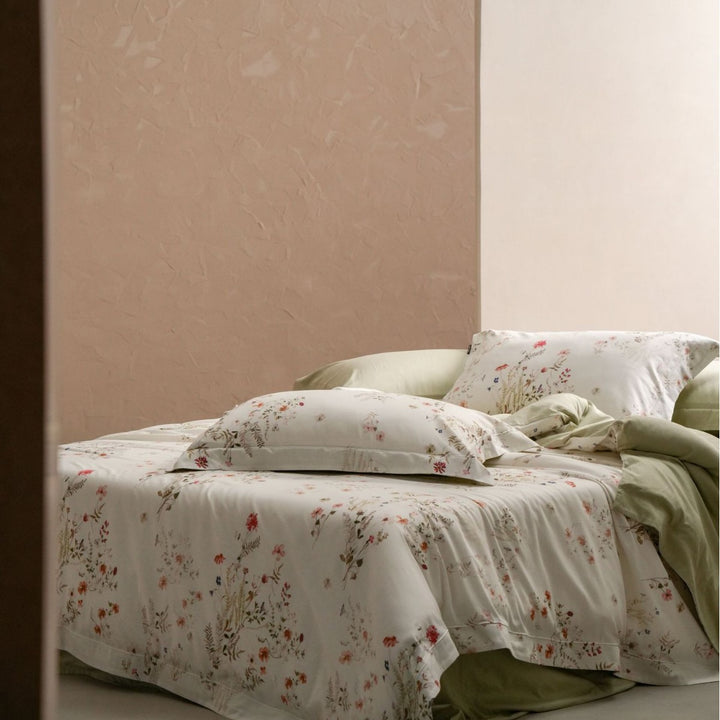 Floral Printed Cotton-Blend Duvet Cover and Sheet Set