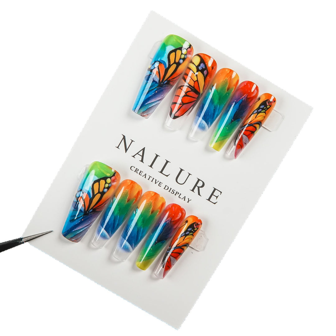 Artistic Butterfly Design Press-On Nails