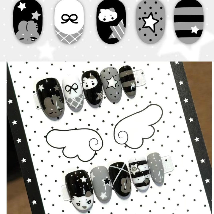Creative Character-Themed Press-On Nail Art Set Stornfield