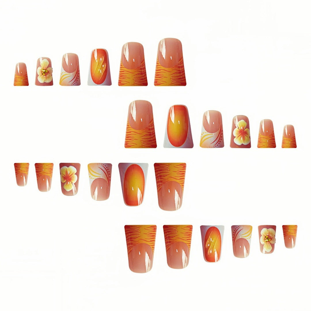 Decorative Floral Press-On Nail Set Stornfield