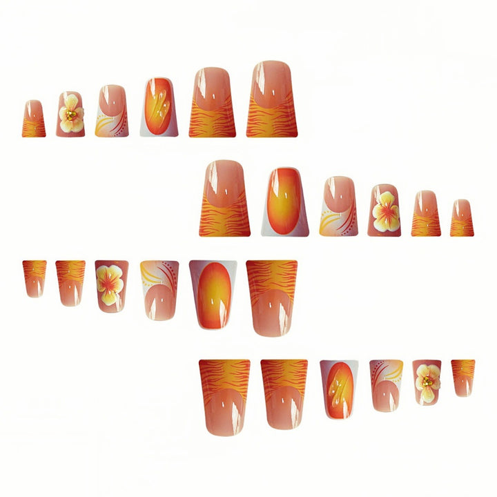 Decorative Floral Press-On Nail Set Stornfield
