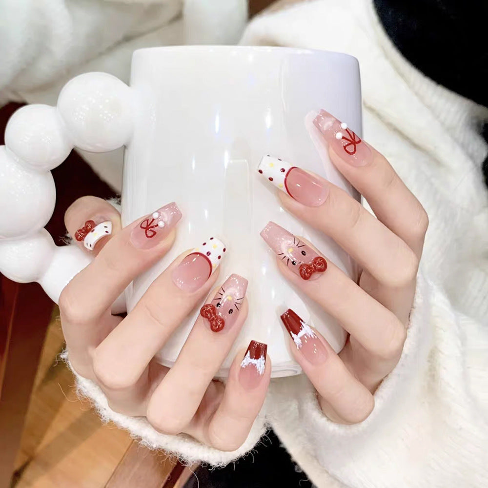 Cute Bear-Themed Press-On Nail Set Stornfield