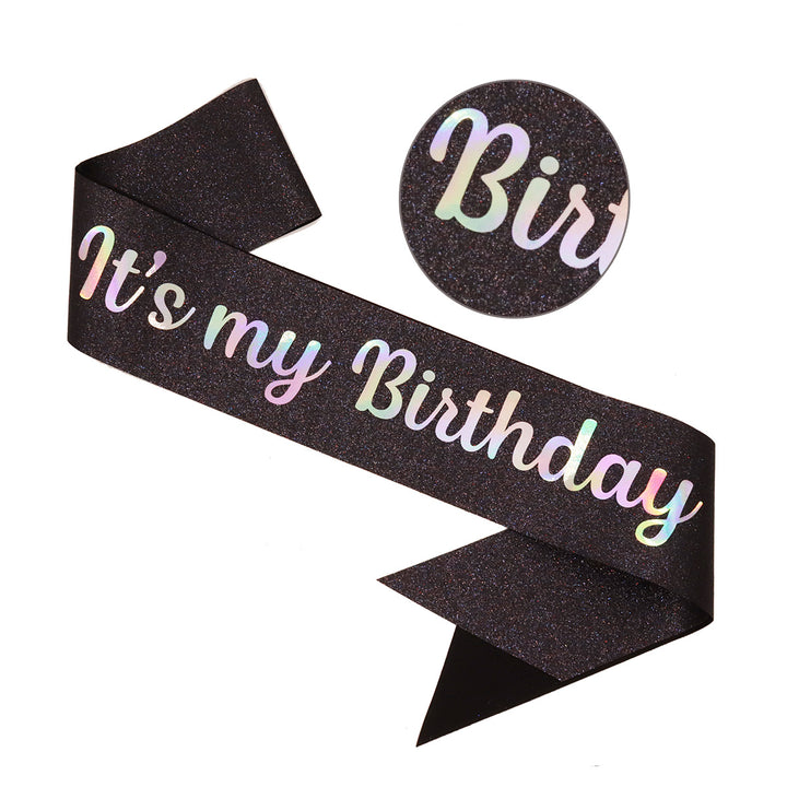 Ladies Festive Birthday Band with Glitter Design Stornfield