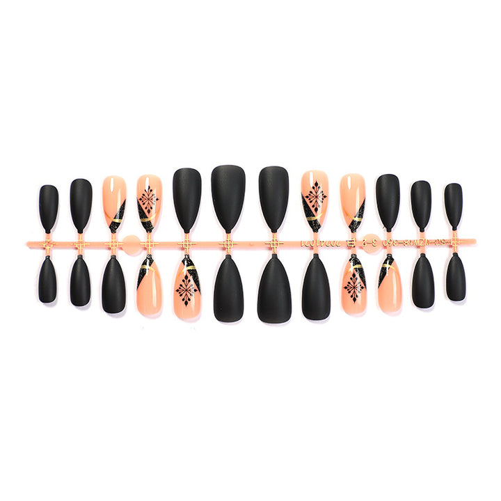 Artistic Matte Press-On Nail Set with Unique Floral Patterns Stornfield