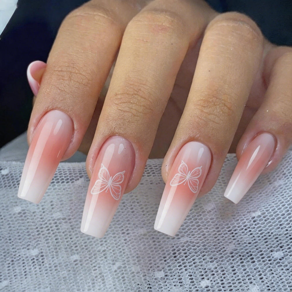 Artificial nails with elegant butterfly design Stornfield