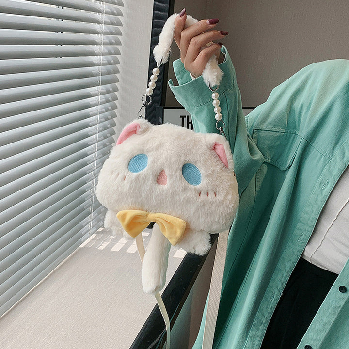 Plush Shoulder Bag with Cat Design Stornfield
